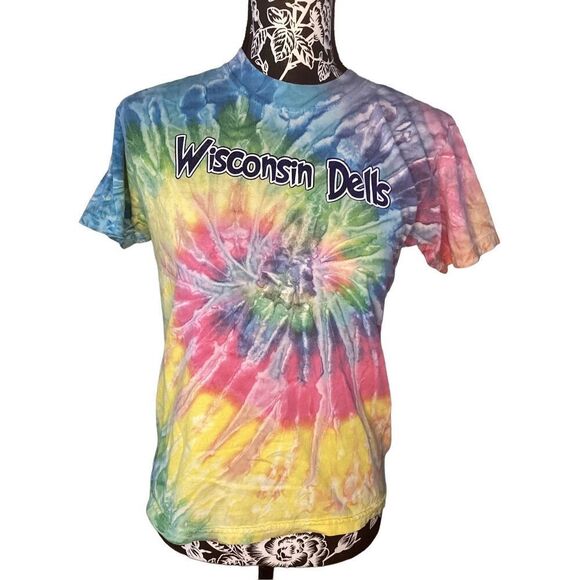 Gildan Wisconsin Dells Tie Dye T Shirt Casual Lounge Sleepwear - Picture 5 of 10